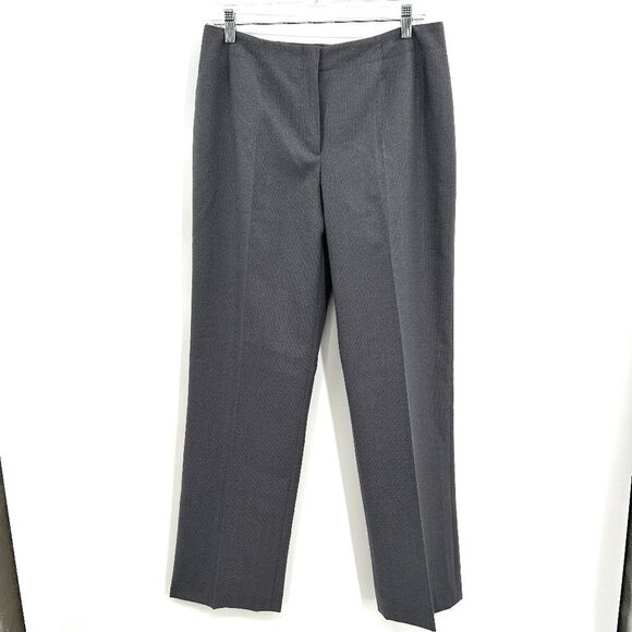 NWT HARVE BENARD Gray Wool Blend Trouser Straight Leg Pleated Pants Size 10 - Picture 1 of 7